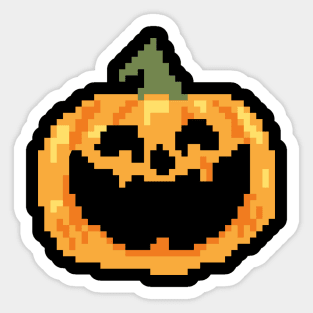 Scary Pumpkin Pixel Art Sticker